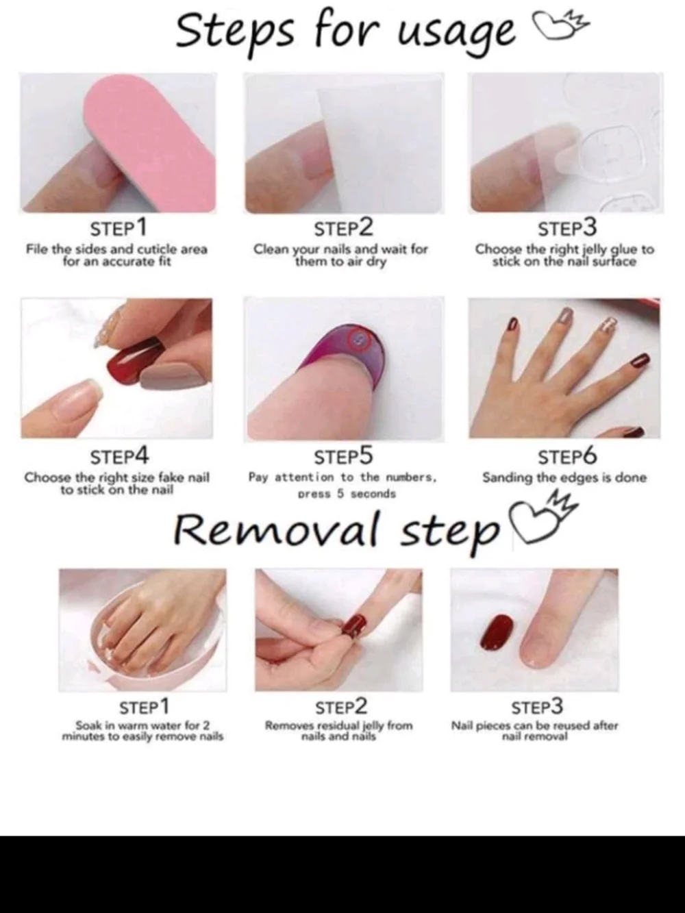 White & Pink Floral 3D Stiletto Nail Art Set - Luxury Women Makeup - Picture 6 of 6